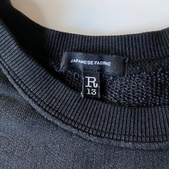 R13 Black "Fight Like a Girl" Sweatshirt L XL - Picture 4 of 6